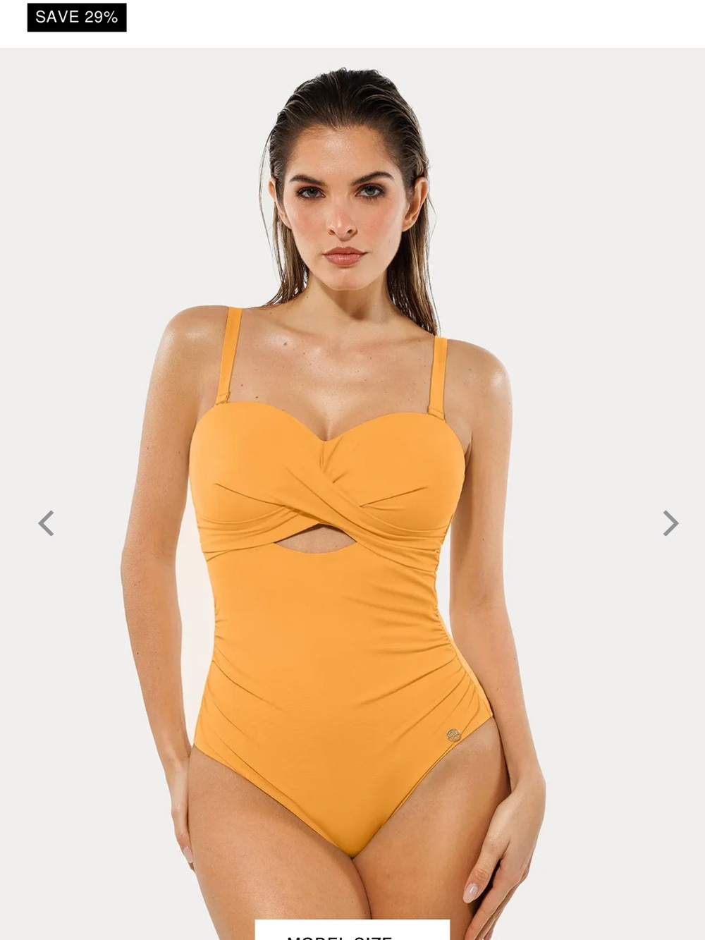 Women’s Twist Front One-Piece slimming shapewear Swimsuit - orange